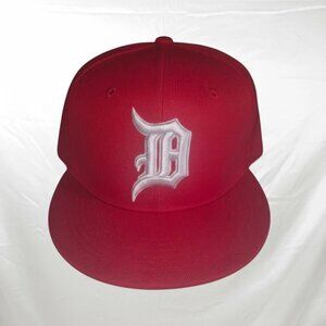 Detroit Hat Flat Bill Snapback Cap XXL Premium White Embroidered "D" Logo